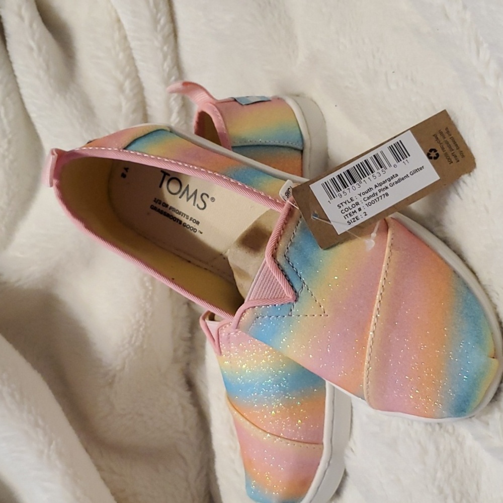 TOMS Kids Pastel Rainbow Slip-On Sneakers